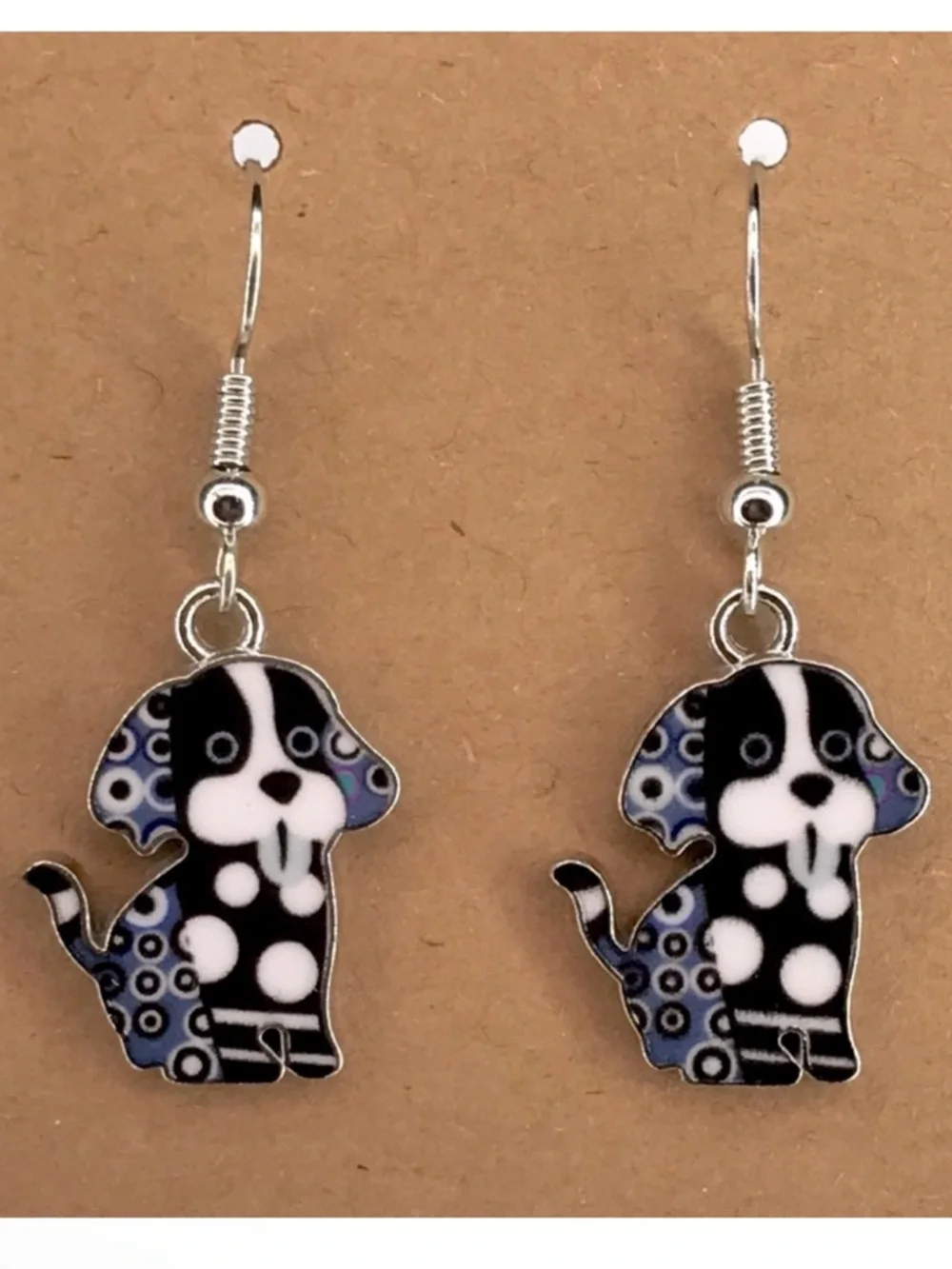*LAST SET* Cute Dog Earrings in Black and Blue Fashion Jewelry